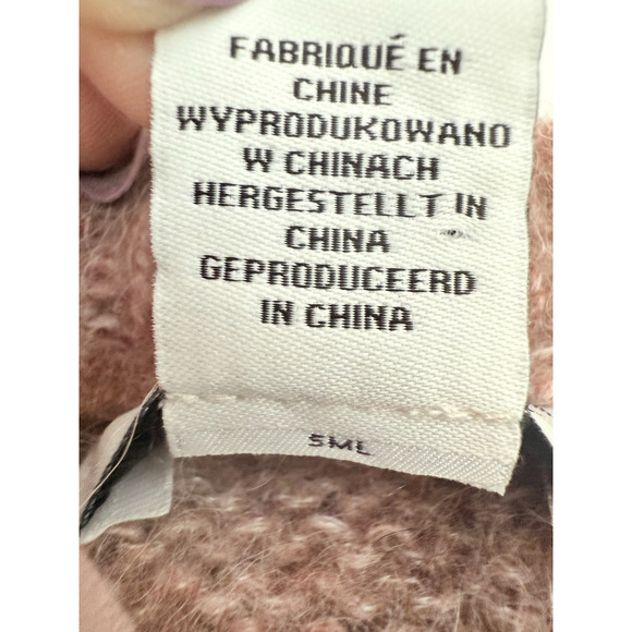 Rachel Zoe Alpaca Wool Blend Sweater Women’s Small Pink Rose Fuzzy Knit Pullover - Picture 11 of 12